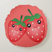 可愛い私は愛あなたベリー多くのかわいいイチゴの果実 ラウンドクッション (正面)