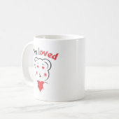 可愛い私は愛されているクマのマグカップ – ミニマリストベア顔ウィット コーヒーマグカップ (正面左)
