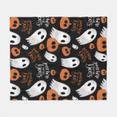 可愛い秋とハロウィーンのためにここだけ フリースブランケット (正面(横))