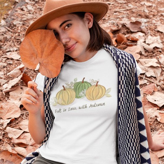 可愛い秋のかぼちゃ+ウリの女性用 Tシャツ