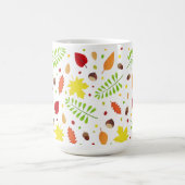 可愛い秋のカラフル葉とナッツ コーヒーマグカップ (中央)