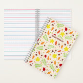 可愛い秋のカラフル葉とナッツ ノートブック (内側)