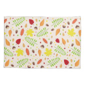 可愛い秋のカラフル葉とナッツ 枕カバー (裏面)