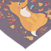 可愛い秋のキツネカスタム文字 ショートテーブルランナー (コーナー)