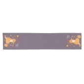 可愛い秋のキツネカスタム文字 ショートテーブルランナー (横)