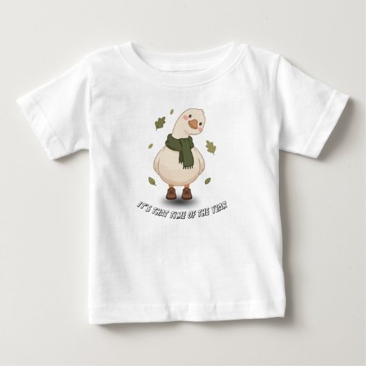 可愛い秋のキャラクターデザイン ベビーTシャツ (正面)