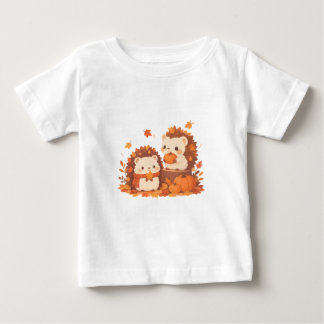 可愛い秋のハリネズミ – かわいい秋の森の動物たち ベビーTシャツ