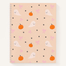 可愛い秋のハロウィンゴースト柄ノートブック