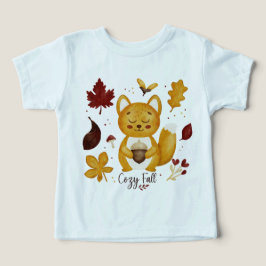 可愛い秋のリスベビーTシャツ | オータム