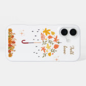 可愛い秋の恋愛 紅葉 傘  iPhone 16ケース (裏面横)