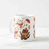 可愛い秋の猫マグカップ用コジーギフト コーヒーマグカップ (正面左)
