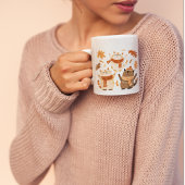 可愛い秋の猫マグカップ用コジーギフト コーヒーマグカップ