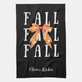 可愛い秋カスタムをテーマにしたパーソナライズされた キッチンタオル