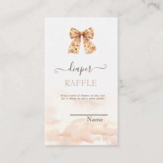 可愛い秋カボチャ弓ベビーシャワー エンクロージャーカード (正面)