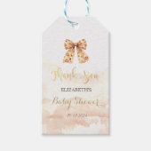 可愛い秋カボチャ弓ベビーシャワー ギフトタグ (正面)