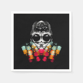 可愛い秋スパイダーとドドロップハット スタンダードカクテルナプキン