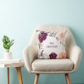 可愛い秋パープルピンクフローラエレガント写真 クッション (椅子)