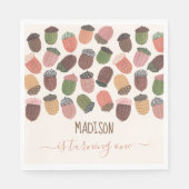 可愛い秋ピンクアクロンズガールファースト誕生日パーティー スタンダードランチョンナプキン (正面)