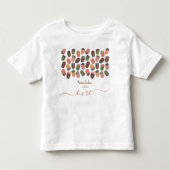 可愛い秋ピンクアコーン女の子最初の誕生日パーティー トドラーTシャツ (正面)