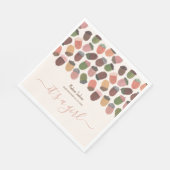 可愛い秋ピンクドングルズガールベビーシャワーパーティー スタンダードランチョンナプキン (角)