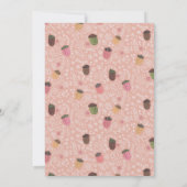 可愛い秋ピンクドングルズガールベビーシャワー 招待状 (裏面)