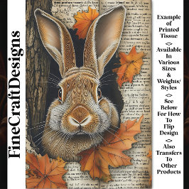 可愛い秋ピーキングラビットエフエメラBK7デクページ 薄葉紙