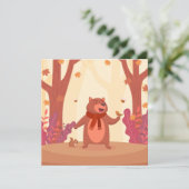 可愛い秋ベアノートカード シーズンカード (スタンド正面)