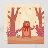 可愛い秋ベアノートカード シーズンカード (正面/裏面)