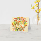 可愛い秋ライオンファミリー カード (黄色い花)