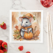 可愛い秋季節ネズミ帽子とコート2 (インサイチュ)