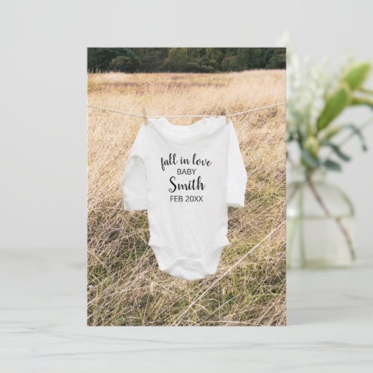 可愛い秋恋の秋の写真妊娠 案内状 (スタンド正面)