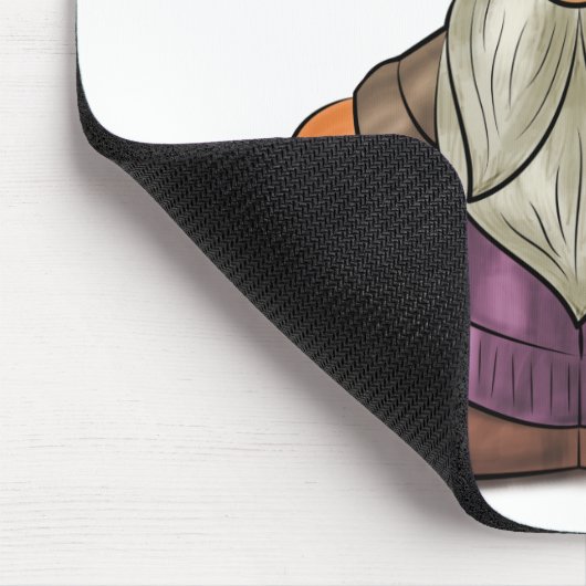 可愛い秋格言とコーヒーマグ マウスパッド (コーナー)