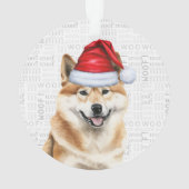 可愛い秋田ドッグホリデークリスマスフォト オーナメント (裏面)