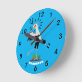 可愛い秘書書のノート漫画 ラウンド壁時計 (傾斜)