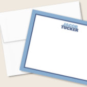 可愛い積み重ね名2 – トーンブルー縁ど文具 ノートカード