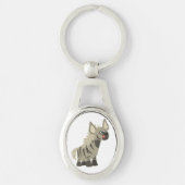 可愛い空腹の漫画ストライプのHyena Metal Keychain キーホルダー (正面)