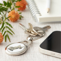 可愛い空腹の漫画ストライプのHyena Metal Keychain