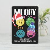 可愛い糸の絵文字編み物クロシェのクリスマスカード シーズンカード (スタンド正面)