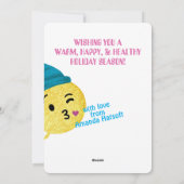 可愛い糸の絵文字編み物クロシェのクリスマスカード シーズンカード (裏面)