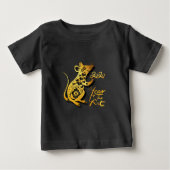 可愛い紙中国のカット新年ラットベビーティー ベビーTシャツ (正面)