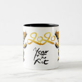 可愛い紙中国のカット新年ラット2020 2TBマグカップ ツートーンマグカップ (中央)