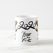 可愛い紙中国のカット新年ラット2020 Wマグカップ コーヒーマグカップ (中央)