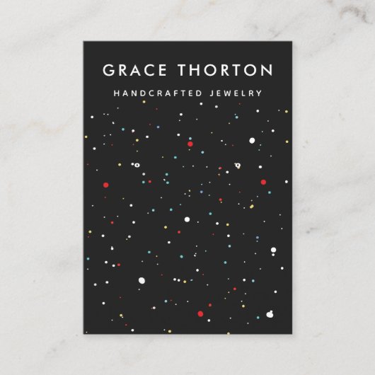 可愛い紙吹雪イヤリングジュエリー表示カード 名刺 (正面)