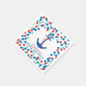 可愛い紙吹雪航海のいかりベイビーシャワーナプキン スタンダードカクテルナプキン (角)