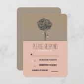 可愛い素朴な木とメイスンジャーズ結婚式RSVPカード 出欠カード (正面/裏面)