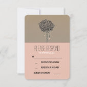 可愛い素朴な木とメイスンジャーズ結婚式RSVPカード 出欠カード (正面)