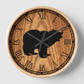 可愛い素朴な黒熊 壁時計 (正面)