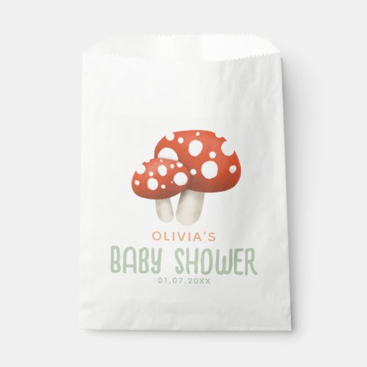 可愛い素朴ウッドランドのキノコの赤ちゃんシャワー フェイバーバッグ (正面)