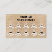 可愛い素朴カフェコーヒーショップ特典 ロイヤリティカード (裏面)