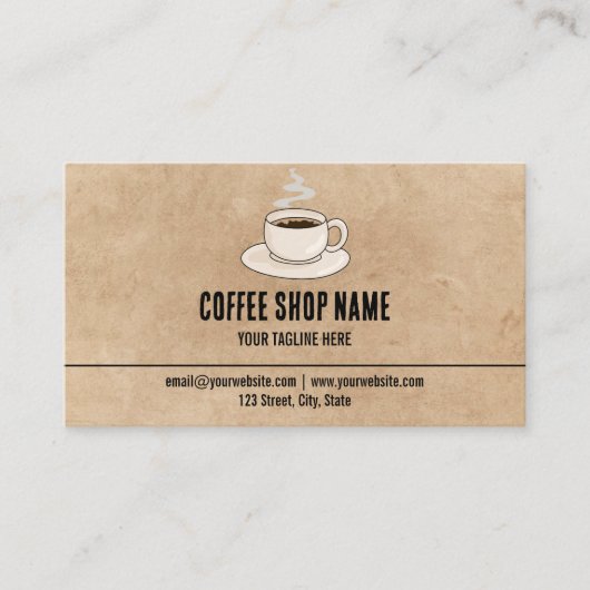 可愛い素朴カフェコーヒーショップ特典 ロイヤリティカード (正面)